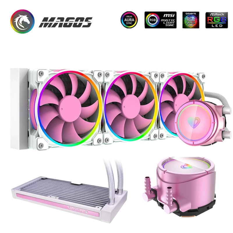 Комплект водяного охлаждения процессора 5 В Модифицируемый RGB AIO кулер вентилятор