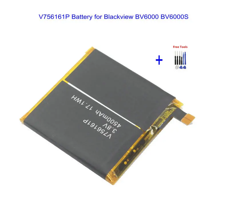 

1x 4500mAh 17.1Wh V756161P BV6000 Battery For Blackview BV6000S BV6000 S Smart Mobile Phone li-ion Battery + Repair Tools kit