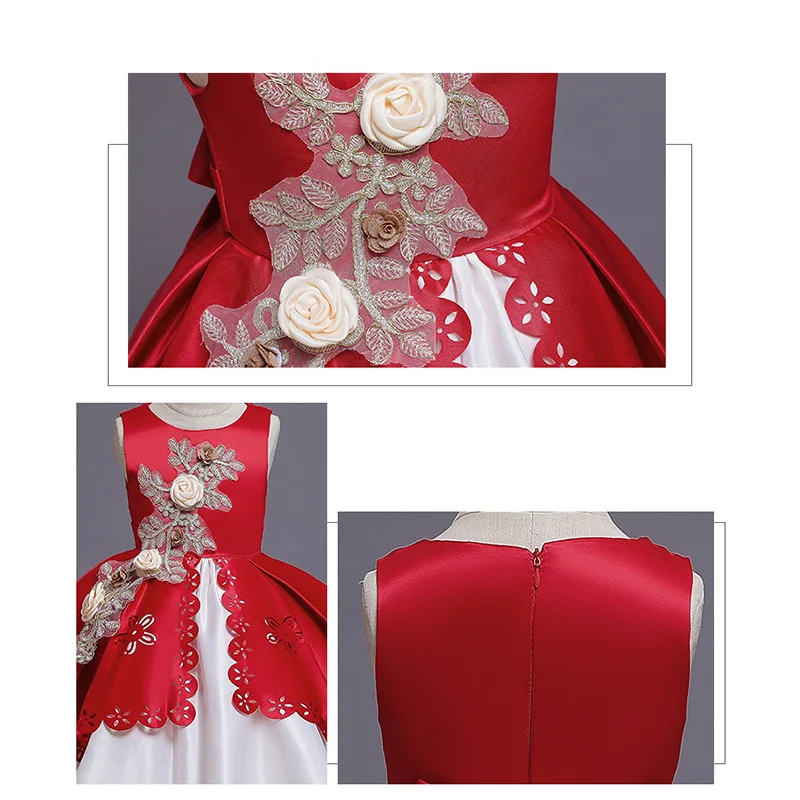 

2020 Summer Girls Dress Embroidery Tutu Princess Dress Kids Dresses For Girls Wedding Party Ball Gown Children Clothing vestidos