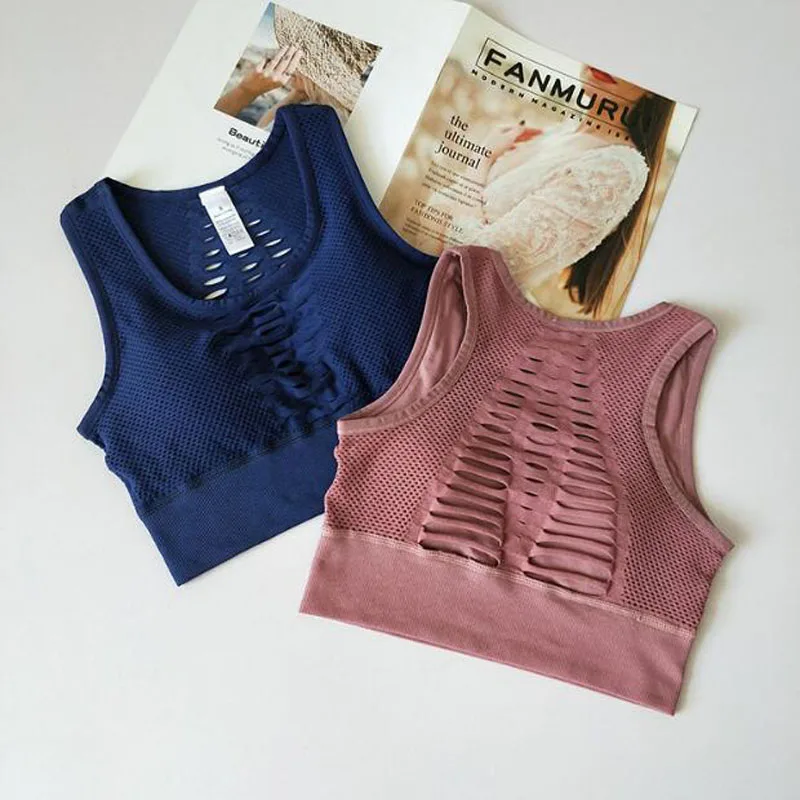 Спортивный топ на бретелях для женщин Фитнес Бюстгальтер бега без оправы