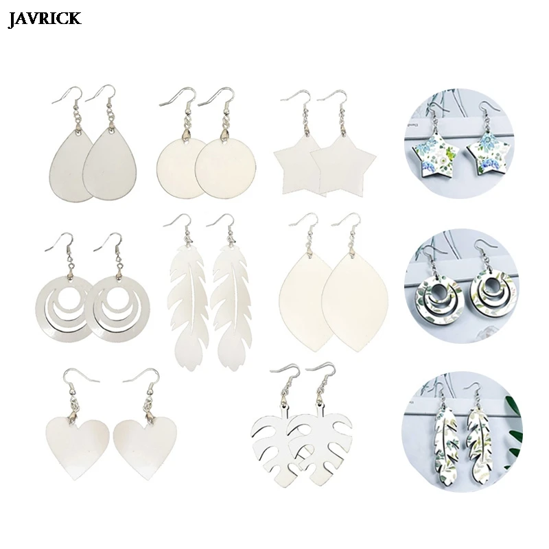 6 пар ручной работы деревянные сублимационные заготовки Серьги МДФ