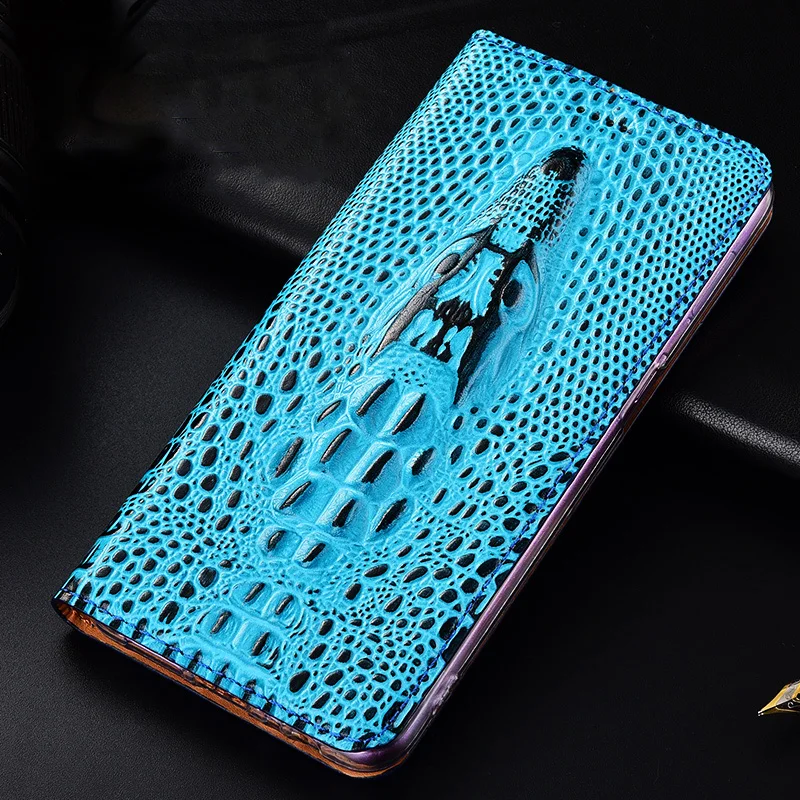 Для htc U12 Lite чехол антидетонационный из натуральной кожи 3D Крокодил узорный