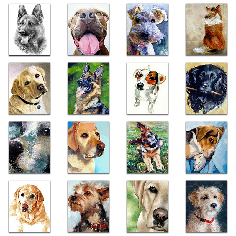 5D Бриллиантовая мозаика ручной работы изображение собаки из страз вышивки