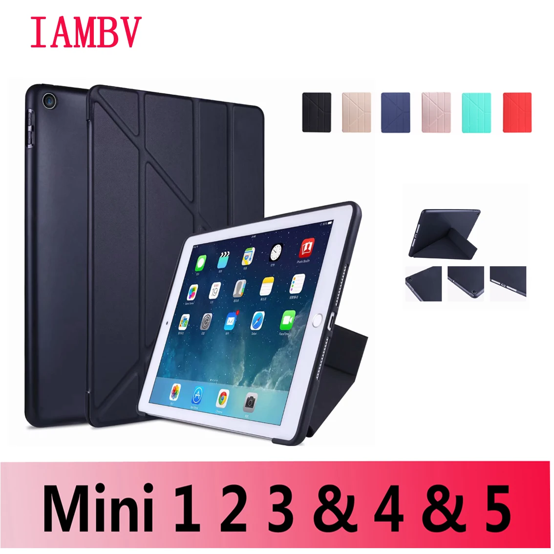 Для iPadMini 1 2 3 4 5 Мягкий силиконовый чехол накладка из искусственной кожи для iPad 7 го