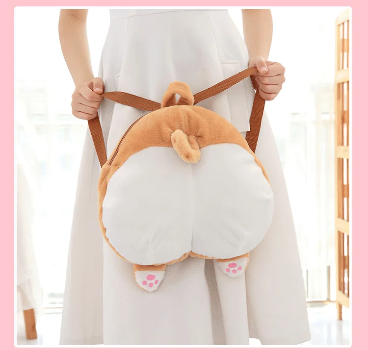 Забавный щенок Чиби попка корги мягкий рюкзак милый питомец собака плюшевые