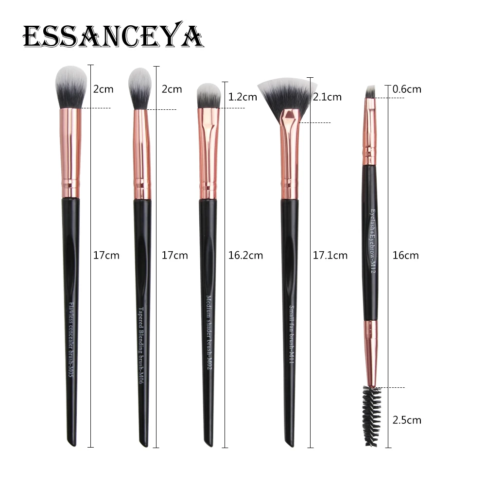 ESSANCEYA 1/3/5Pcs Make Up Brushes Small Fan Brush Tool Concealer Eyelash Eyebrow Eyeshadow Blending Makeup Kit For Beauty | Красота и