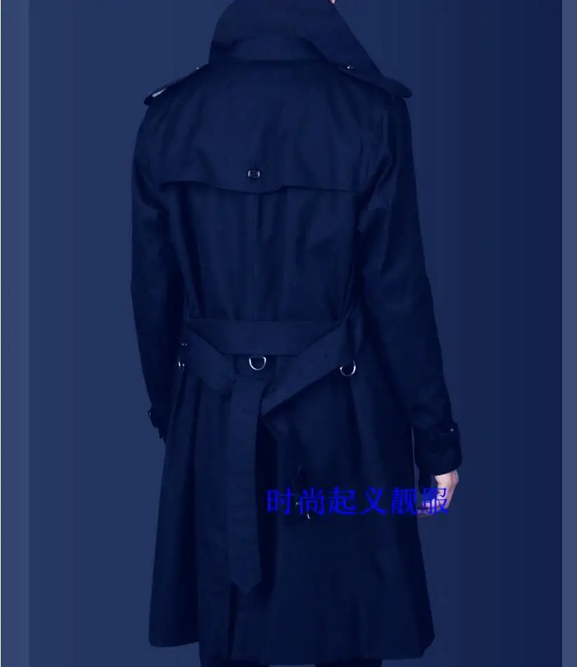 

Size Clothing Lager Free Shopping British Business Casual Single-breasted Long Coat Slim Men Windbreaker / S-3xl