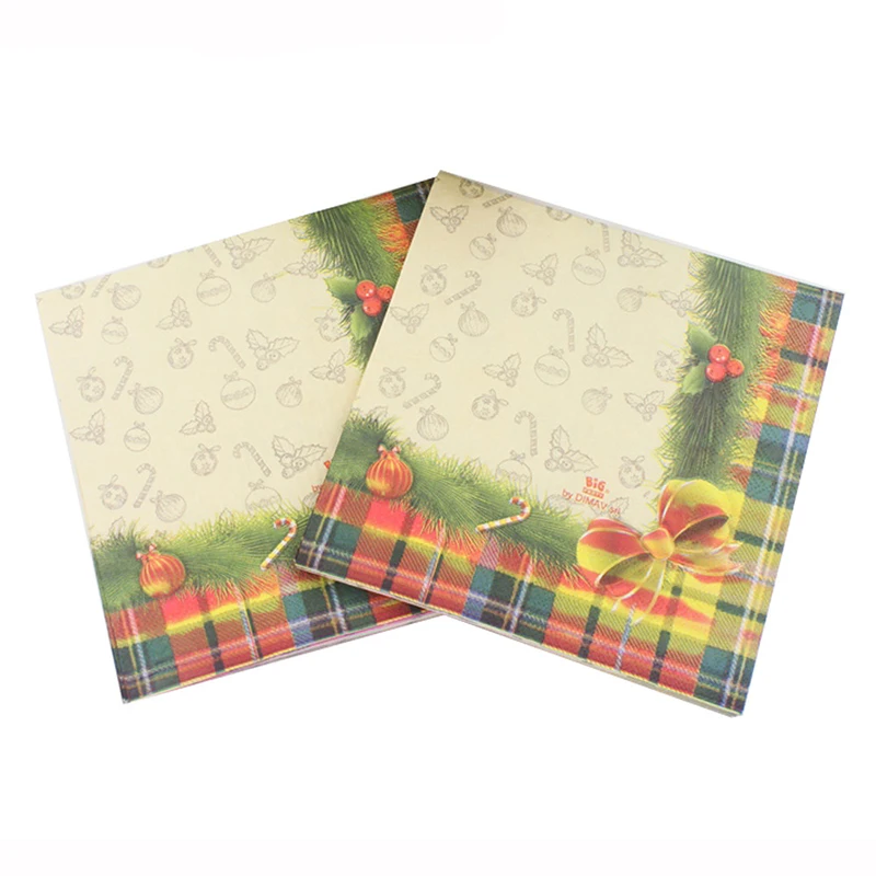 20 шт./лот новый стиль креативные печатные милые рождественские бумажные салфетки
