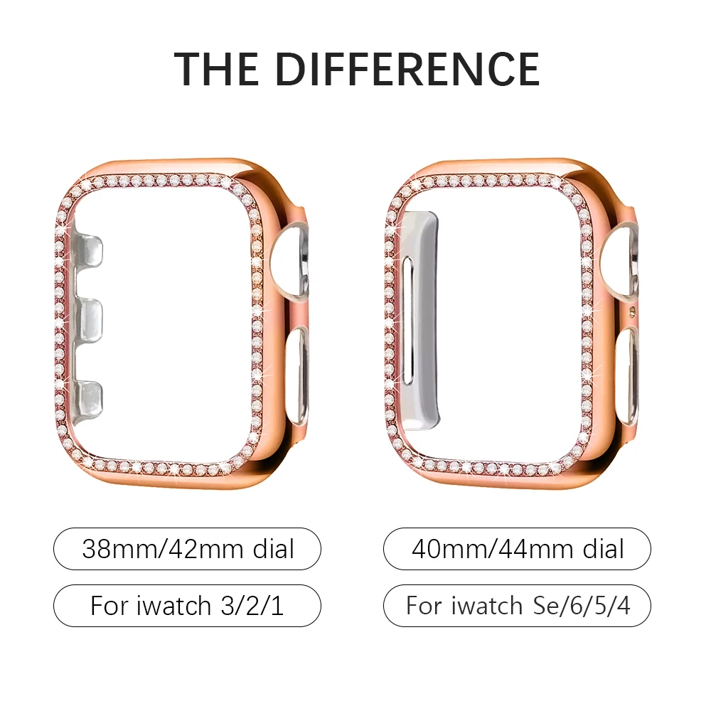 Браслет с алмазным ремешком + чехол для Apple Watch Band женщин 38 мм/42 мм/40 мм/44 мм браслет