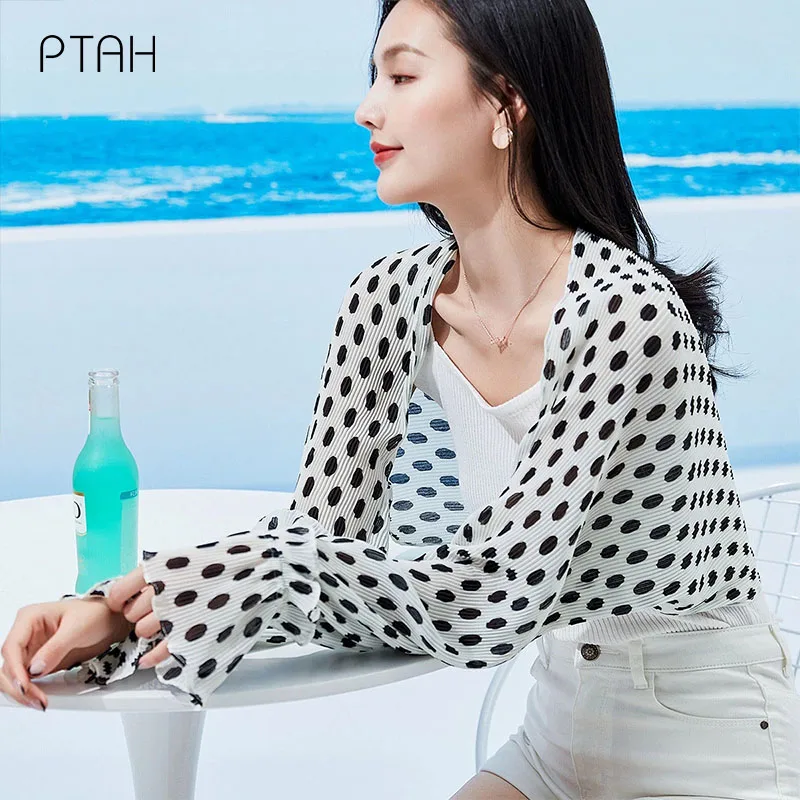 

[PTAH] Women Shawl Summer Sun Protection Clothes Comfort Anti-UV Breathable for Women Outdoor Sports Arm Sleeve Sunscreen Cuff