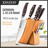xinzuo professional full 7 pcs knife set german 1 4116 stainless steel kitchen knives sets best kitchen slicing santoku tool