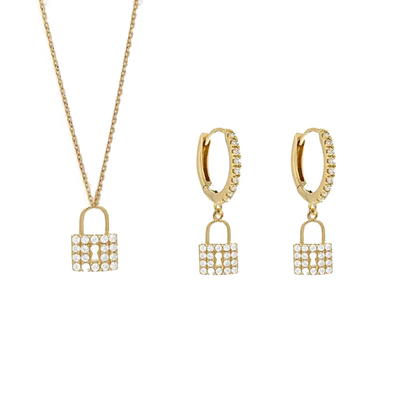 

Fashion lock necklace lock earrings Key European and American style