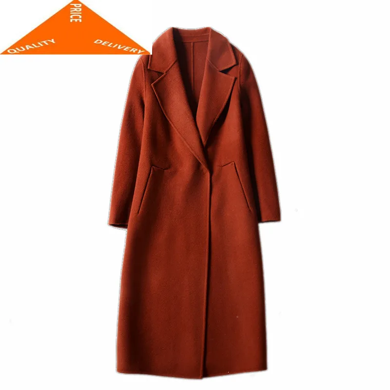 

Winter Women Korean Clothes 2020 100% Wool Coat Female Elegant Long Woolen Jacket Vintage Ladies Abrigo Mujer 29009