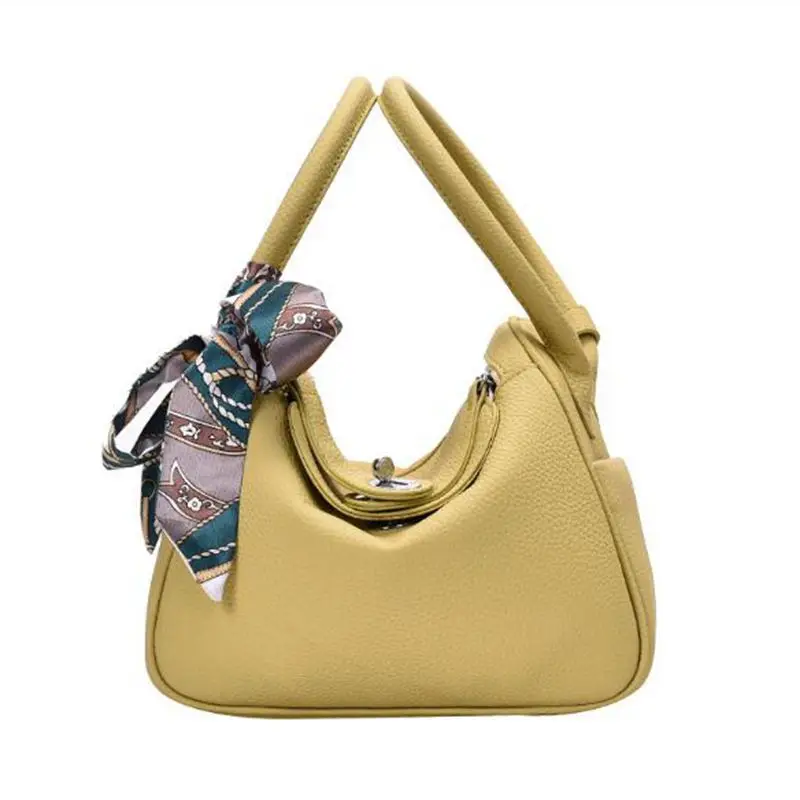 

2020 Elegant Female Ribbon Tote bag Fashion New High-quality PU Leather Women's Designer Handbag Lock Shoulder Messenger Bag