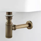 Роскошная ловушка для бутылок, латунный круглый сифон, масляная прорезиненная бронза, черная зеркальная лампа для ванной комнаты, искусственные отходы с выдвижным сливом