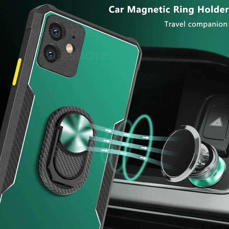 

Metal Plating Matte Case For iPhone 12 Pro Max Square frame Shockproof Silicone Cover For iPhone 12 Mini With Ring Holder Stand