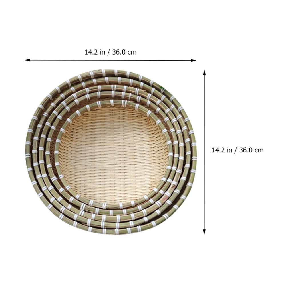 

1 Set of Home Bamboo Bread Basket Practical Bun Basket Egg Basket for Daily Use