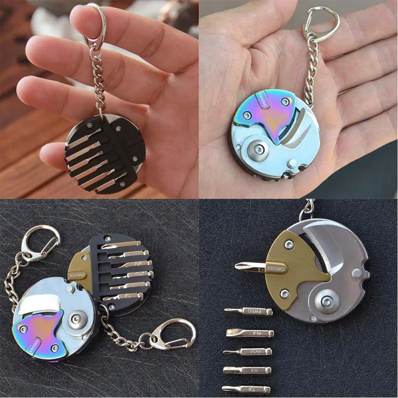 

Car Plier Key Chain Ring Multifunctional Pocket Mini Folding Screwdriver Portable Outdoor Opener Coin Knife Keychain Keyring