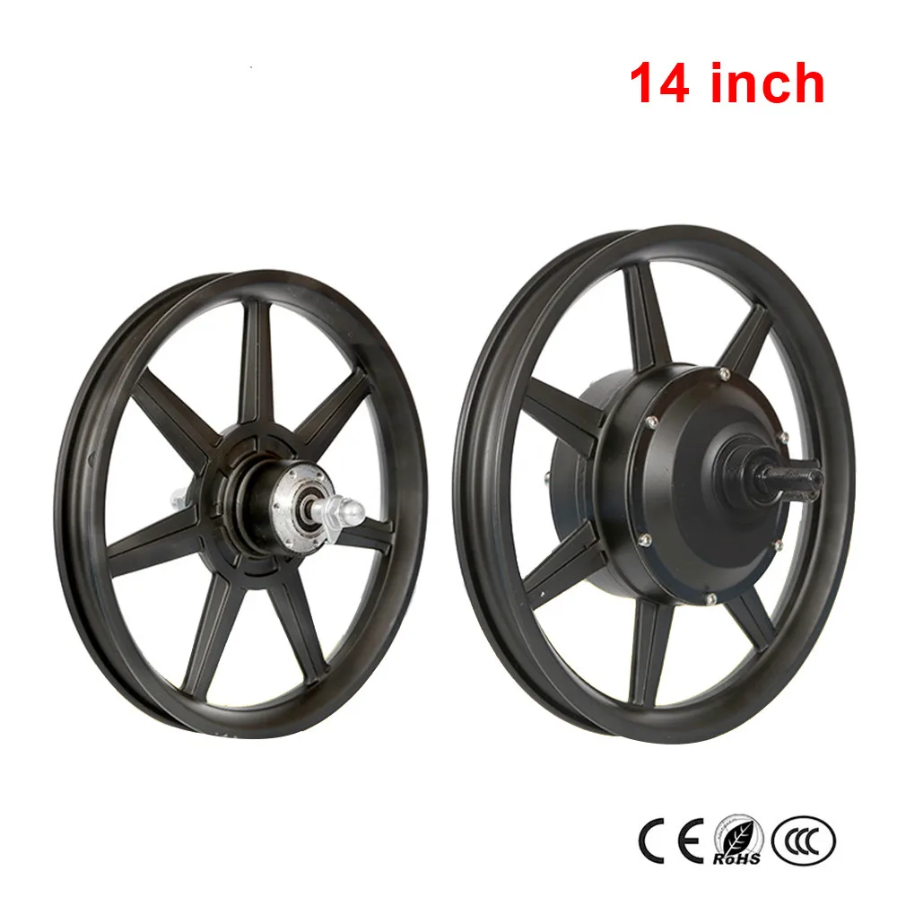 12 ''14'' 16 ''комплект передних и задних приводных колес высокоскоростной мотор 48V250W бесщеточный мотор-ступица для литиевых электровелосипедов