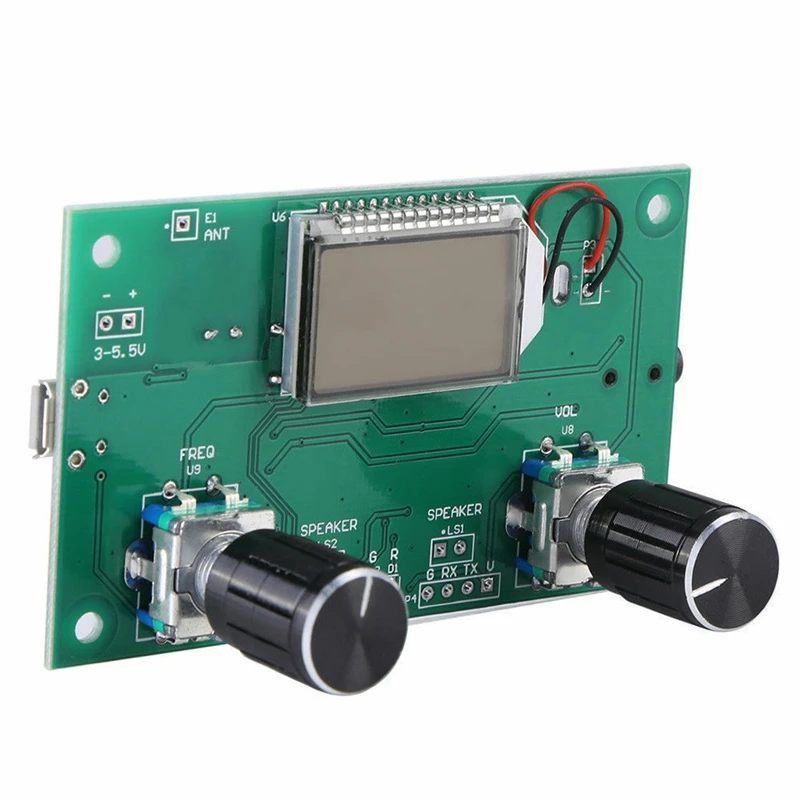 FM Radio Receiver Module 87-108MHz Frequency Modulation Stereo Receiving Board with LCD Digital Display 3-5V DSP PLL |