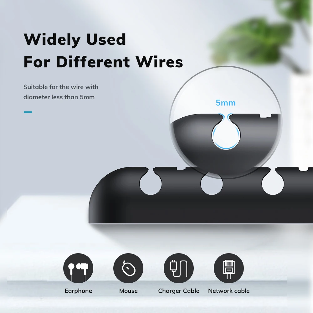 

Cable Organizer & Magnetic Plug Box Silicone USB Cable Winder Flexible Cable Management Clips for Mouse Earphone Holder