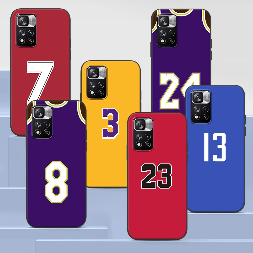 

Basketball Number 23 Case for Xiaomi Redmi Note 9S 9 8 10 11 Pro 9C 9A 7 8T 7A 8A 6A 6 10S Black Soft Silicone Phone Cover Coque