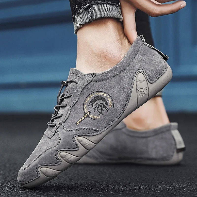 

Casual Shoes For Men Loafers cow Suede Leather Men Boat Shoes Luxury Brand Handmade outdoor Men Slip on Shoes Male Shoes