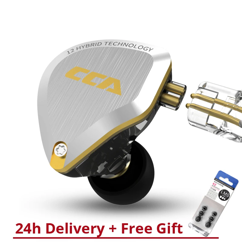 Гибридные Hi Fi наушники CCA C12 5BA + 1DD 12 шт. с басами шумоподавлением C16 ZSX ZS10PRO