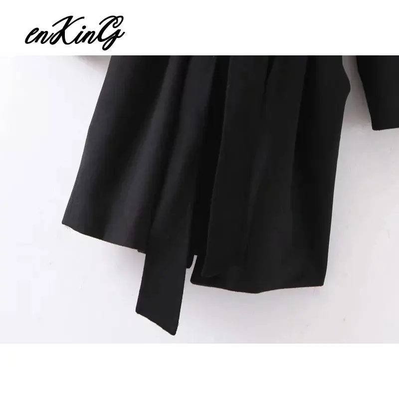 winter long za coat women england style vintage Wool collar splicing hooded oversize sashes thick woolen overcoat women