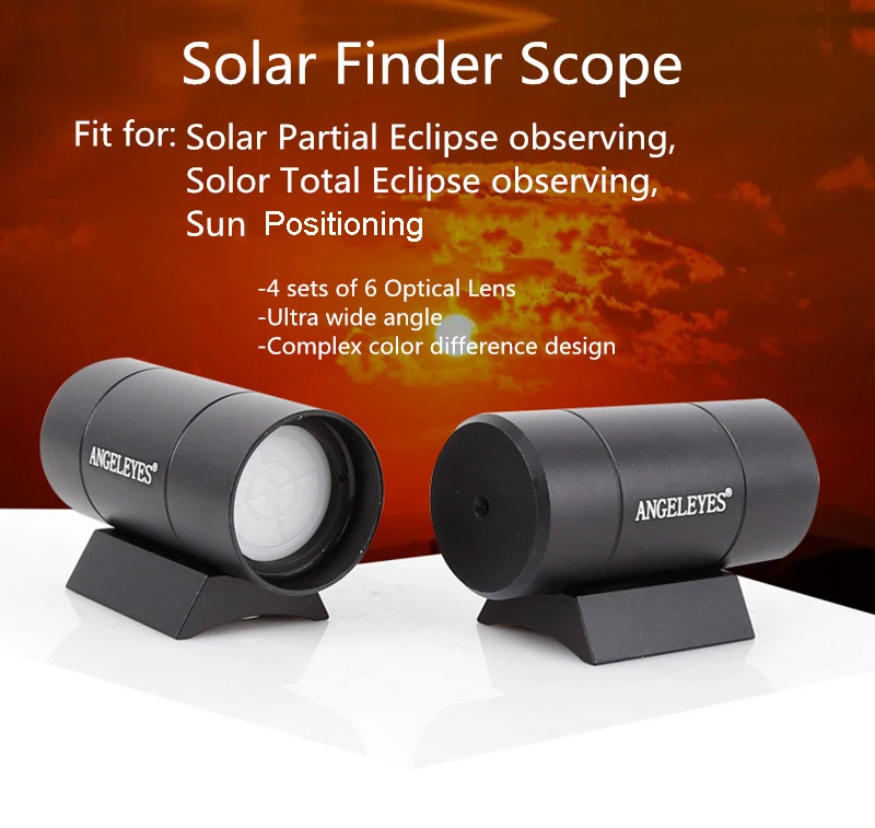 Compact Solar Finder Scope Used for Sun Positioning Total& Partial Solar Eclipse Observation Astronomical Telescope Accessories