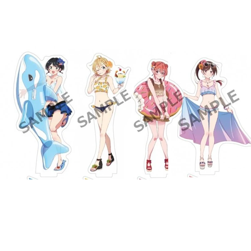 

Anime Kanojo Okarishimasu Rent A Girlfriend Beach Series Acrylic Stand Figure Model Desktop Toy Mizuhara Chizuru Asami Nanami