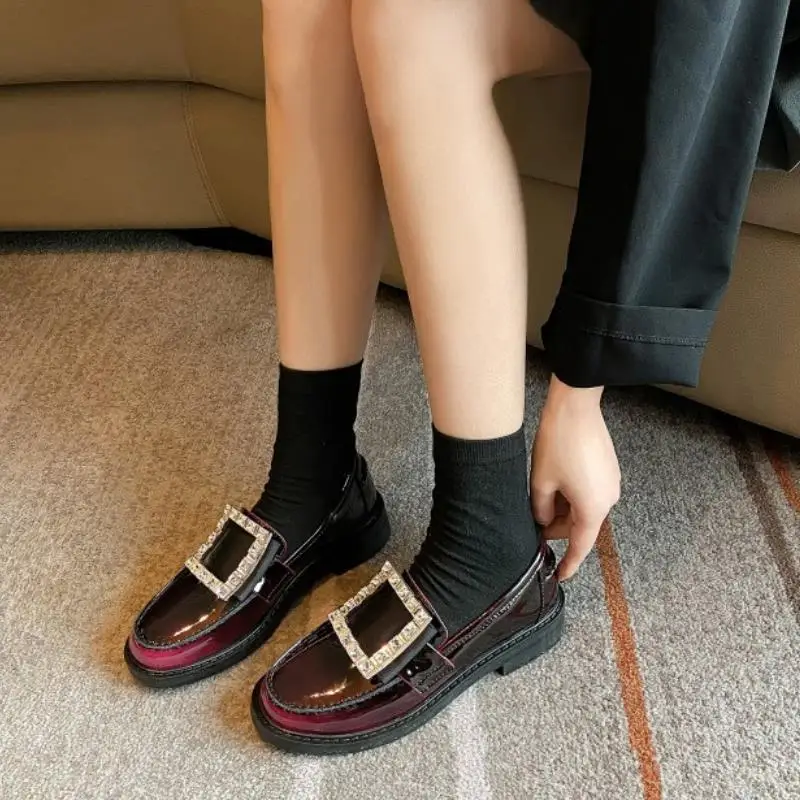 

Rizabina Size 34-42 2021 New Flats Shoes For Women'S Real Leather Heel Shoes Round Toe Loafers Fashion Ladies Casual Footwear