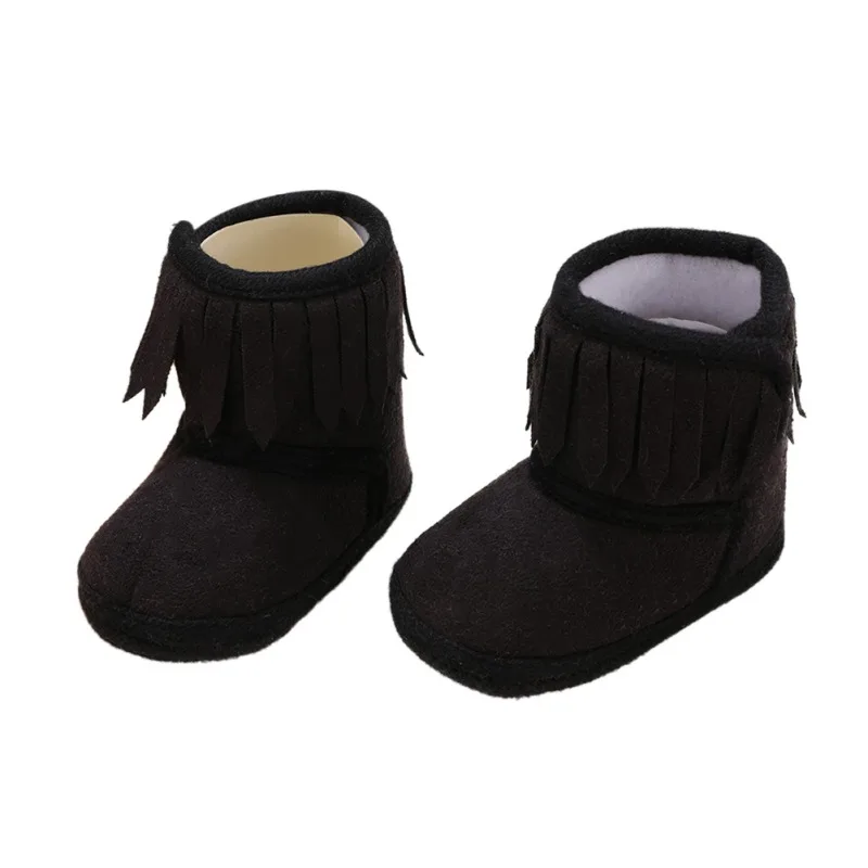 

Infant Baby girls Soft Soled Anti-slip Boots Booties Baby Boots Girl Boy Kids Solid Fringe Shoes for 0-18 Months baby