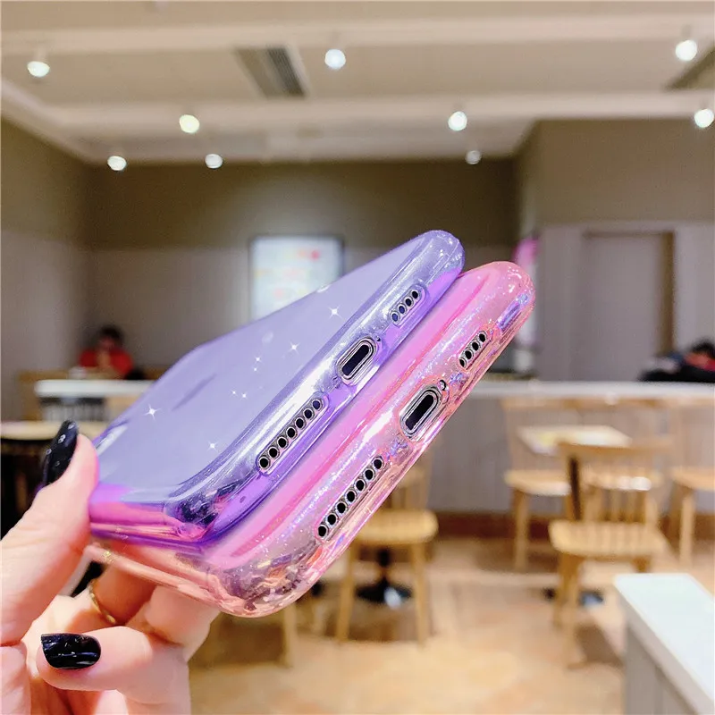 

Bling Silicone Cases For iPhone 11 Pro Max Case iPhone 12 X Xs Max XR 6S 7 8 Plus SE 2020 Cover Transparent Glitter Phone Cases