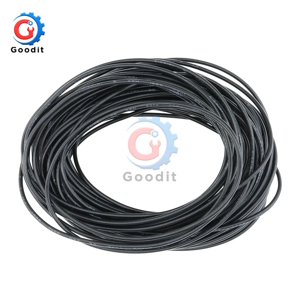 10 м 10 м UL-1007 24AWG Монтажный провод 80C/300 В шнур DIY электрический провод кабель 24 AWG 1,4 наружный диаметр изолированный ПВХ кабель