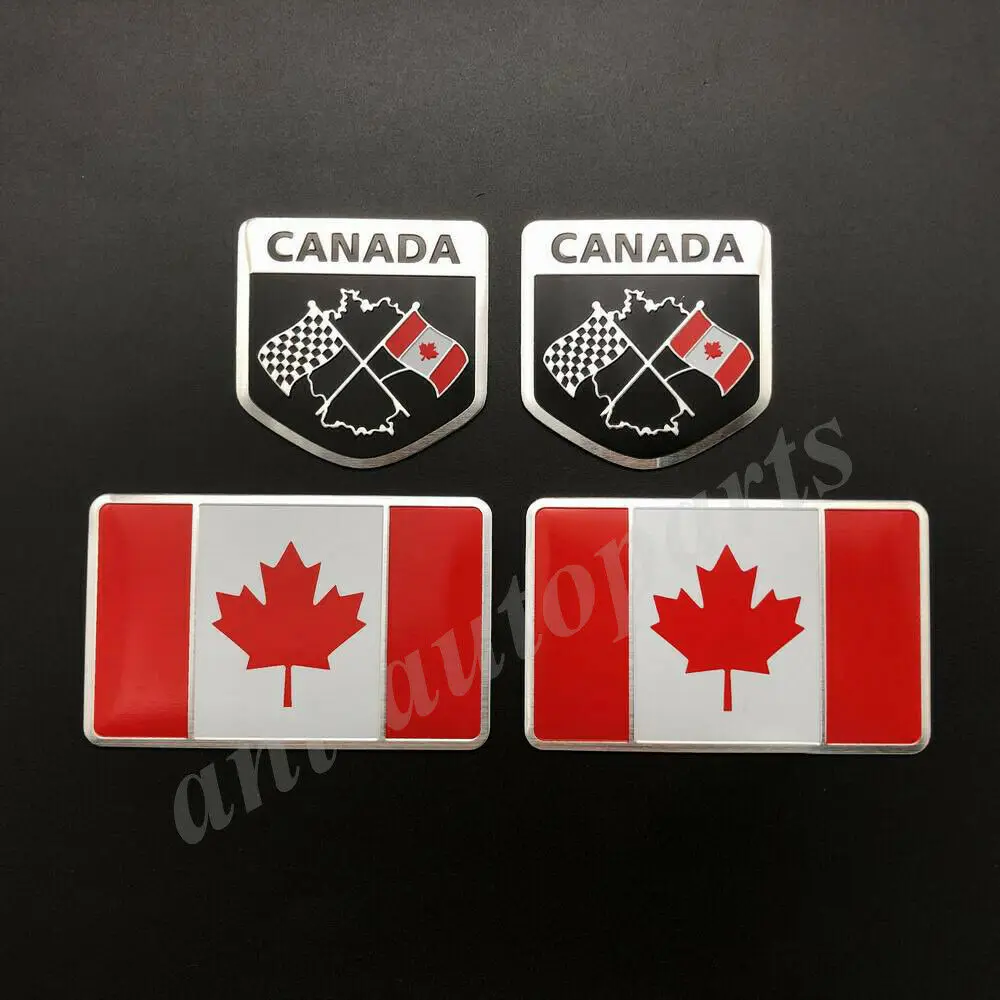

4x Canada Canadian Flag Car Emblem Badge Motorcycle Fairing Sticker Decals