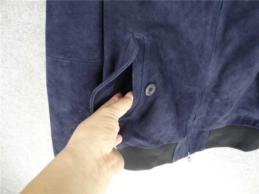 Куртка мужская короткая из натуральной замши верхняя одежда воловьей кожи