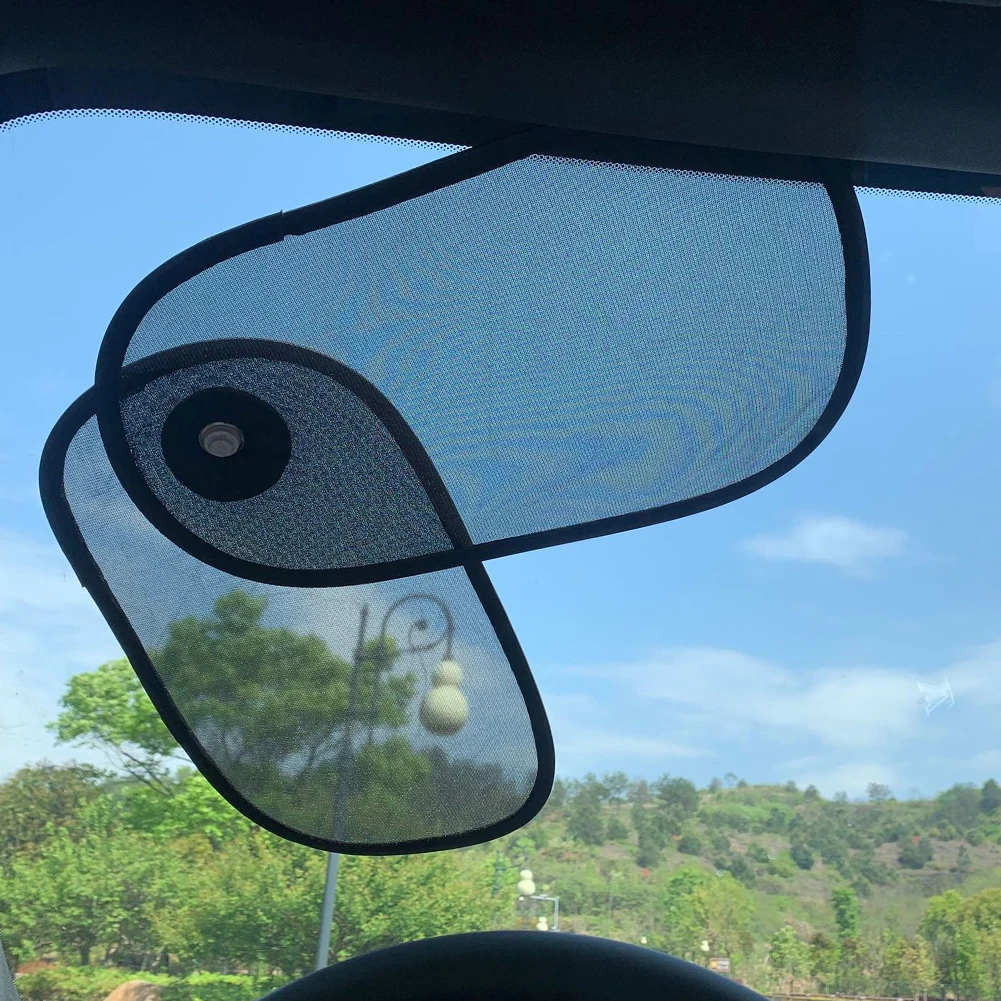 

2pcs/pack For Cars Universal Nylon With Storage Bag UV Protection Sunlight Rear Window Sunshade Suction Cup Side Auto Windscreen