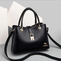 leather middle aged womens bag new fashion atmosphere handbag large capacity messenger bag mothers bag single shoulder bag