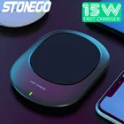 Беспроводное зарядное устройство STONEGO 15 Вт Max, противоскользящая подставка для быстрой зарядки для Airpods ProiPhoneSamsungHuaweiXiaomi, черныйбелый