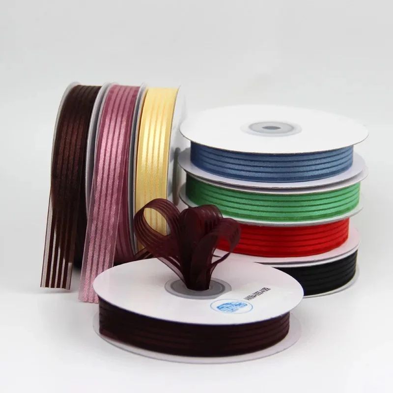 100 ярдов зимние Лямки нейлон полосатую ленточку для вечерние декор рождества дня