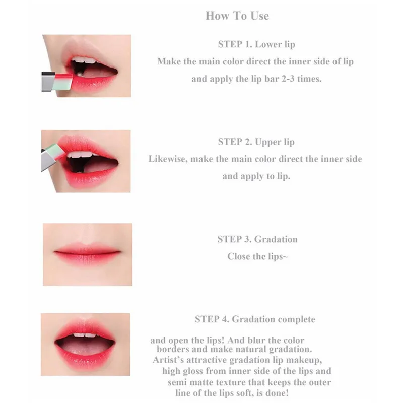 

3.8g Korea Fashion Bite Lipstick V Cutting Two Tone Tint Silky Long Lasting Moisturzing Lip Makeup Lipstick Lip Gloss Cosmetic