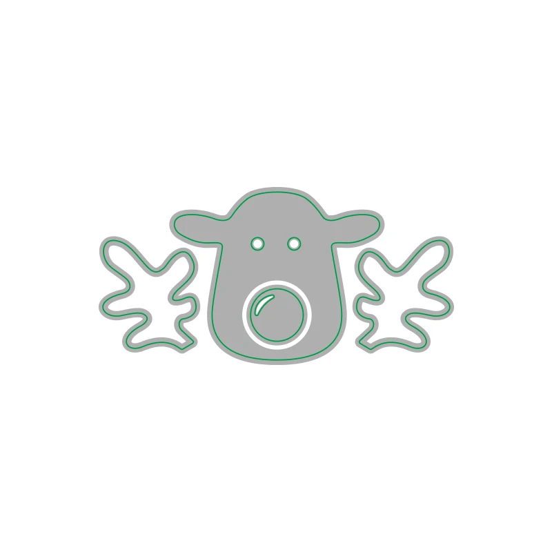 Christmas Cute Deer Craft Metal Cutting Frame Templates Scrapbooking Embossing Paper Cards Photo Album Stencils Dies | Дом и сад