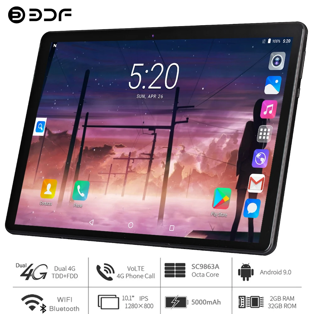 Планшет на Android 10 1 восемь ядер экран 9 0 дюйма 3G/4G LTE | Компьютеры и офис