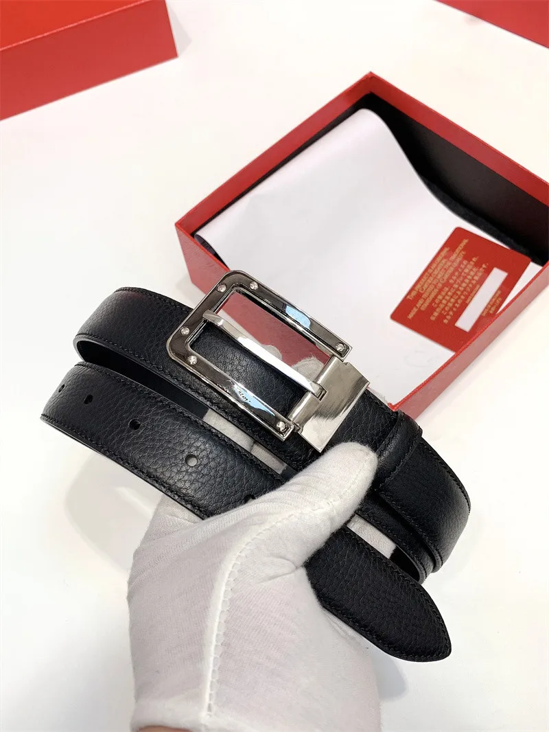 

New Genuine Leather 3.5cm pin buckle belt, head leather, men's fashion business belt, leisure simple belt