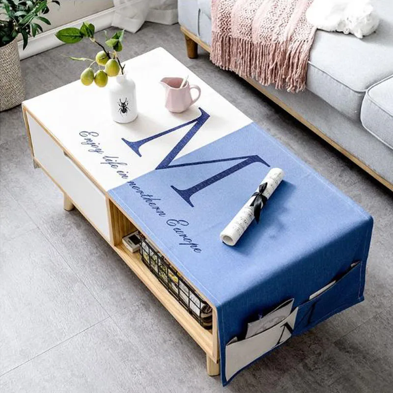 Нордический хлопок и лен художественный журнальный столик покрытие ткань