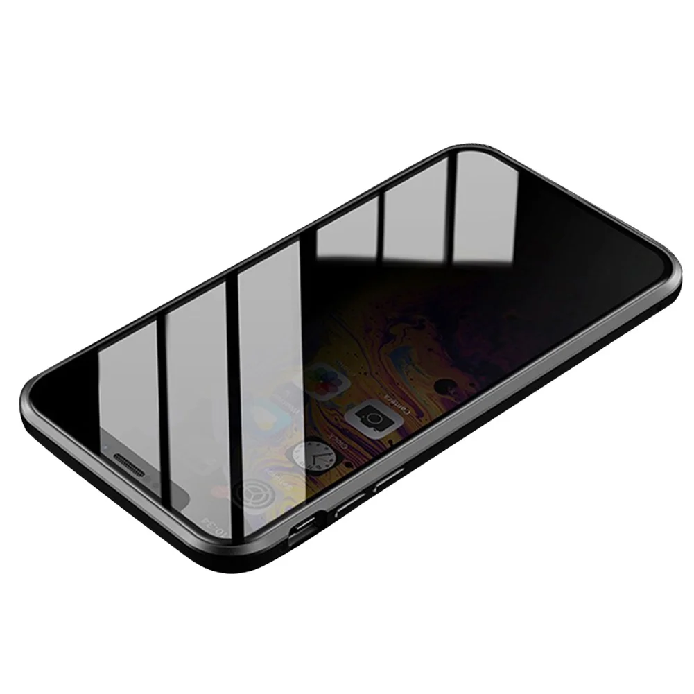 dropshipping double side magnetic privacy protection phone case cover for iphone 11 pro max anti scratch magnetic phone case free global shipping