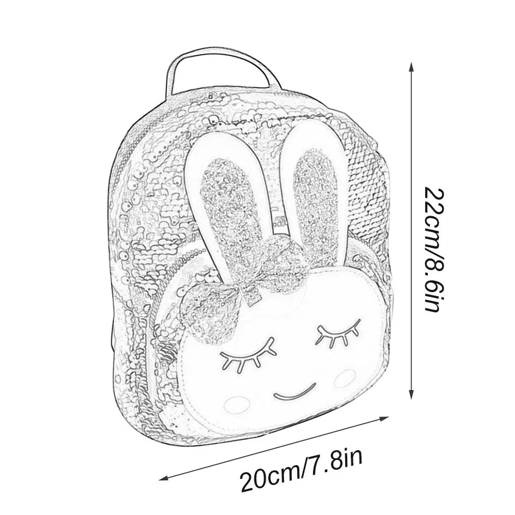 

Kids Cute Ear Sequins Bag Backpack For Children School Bags Backpack For Bags Girls Sequined Travel Knapsack