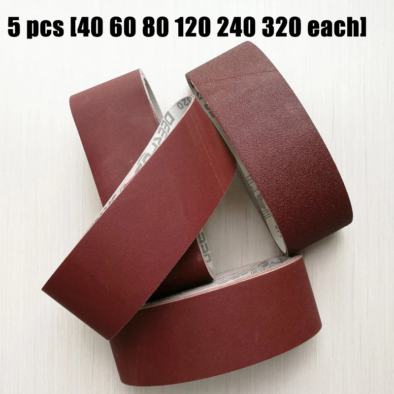 5 шт./компл. 75*533 мм 40/60/80/120/240/320 Грит мягкой ткани для удаления остатков крема шлифовальный Ремни высокое качество