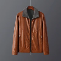 mens oversized suede jackets lapels motorcycle leather jackets thick coats jackets for the elderly advanced imitation leather